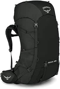 Osprey Rook 65L Men's Backpacking Backpack, Black, One Size
