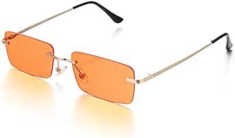 genenic Rimless Rectangle Sunglasses Trendy Sun Glasses for Women Men Party Glasses Candy Color Ocean Eyewears