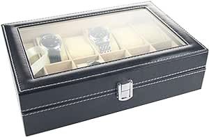 Artificial Leather Watch Box Display Cabinet Storage Box 12 SlotWatch Jewelry Box Watch Display Boxes