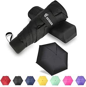 Small Mini Umbrella with Case by GAOYAINIG Light Compact Design Perfect for Travel Lightweight Portable Parasol Outdoor Sun&Rain Umbrellas