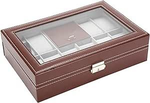 Wrist Watch Display Case - Watch Organizer Box PU Leather Organizer Case Jewelry Organizer Box for Storage and Display Watch Display Boxes (Color : A) (B)