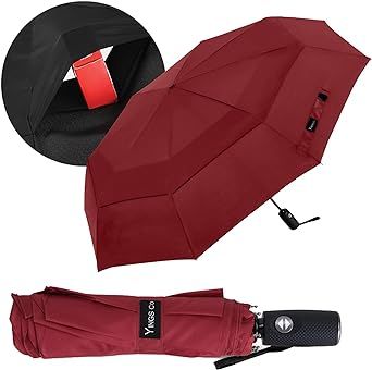 YINGS - 41-inch Durable Umbrella with Double Canopy and 8 Ribs, Portable, Foldable Travel Umbrella for Men and Women, Lightweight Compact Umbrella - Heavy Duty Windproof Umbrella for Any Weather