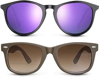 MINOQIO Polarized Sunglasses For Women 100% UV Blocking Retro Round Fashion Mirrored Lens Sunglasses For Man & Women