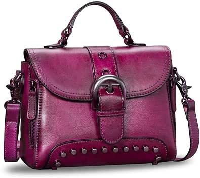 Genuine Leather Satchel for Women Vintage Handmade Crossbody Bag Purse Top-Handle Handbag