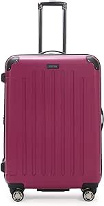 Kenneth Cole REACTION Renegade Luggage Expandable 8-Wheel Spinner Lightweight Hardside Suitcase, Fuchsia, 28-Inch Checked