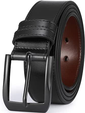 beltox fine Men’s Casual Leather Jeans Belts 1 1/2” Wide 4MM Thick Alloy Prong Buckle Work Dress Belt for Men