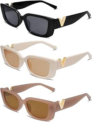 Allarallvr Rectangle Sunglasses for Women 90s Retro Trendy Y2K Classical Vintage Square Shades AR82037