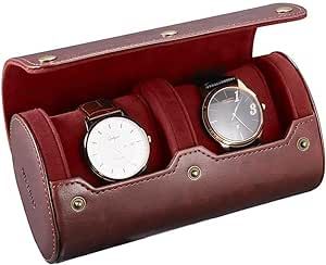 Travel Watch Case 2 Slots PU Leather Watch Storage Organizer for Business Home Travel Use Watch Display Boxes