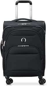 DELSEY Paris Sky Max 2.0 Softside Expandable Luggage with Spinner Wheels, Black, Carry-on 21 Inch
