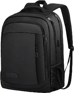Monsdle Travel Laptop Backpack Anti Theft Backpacks with USB Charging Port, Travel Business Work Bag 15.6 Inch College Computer Bag for Men Women, Black