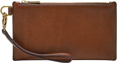 Fossil Women's Small Leather Wristlet Wallet Pouch with Removable Strap for Women