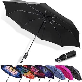 MRTLLOA 42/49 Inch Compact Windproof Travel Umbrella for Rain, Lightweight, Portable, Automatic, Strong, Waterproof Folding Small Umbrellas for Women & Teenagers