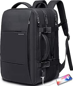 BANGE 35L Travel Backpack,Flight Approved Carry On Backpack for International Travel, Water Resistant Durable 17-inch Laptop Backpacks,Large Daypack Business Weekender Luggage Backpack for Men