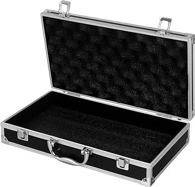 DOITOOL Silver Aluminum Briefcase with Lock, Aluminum Briefcase for Men or Women (14.1x7.8x2.9Inch)