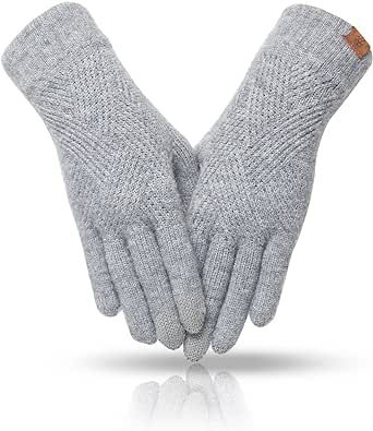 REACH STAR Winter gloves for women Touch screen Dual-Layer Elastic Thermal knit Lining Warm Gloves for Cold weather