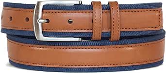 Nautica Men's Fashion Signature & Casual Overlay Leather Belts