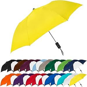 STROMBERGBRAND Spectrum Popular Style 16" Automatic Open Light Weight Travel Folding Umbrella for Men and Women, (Yellow)