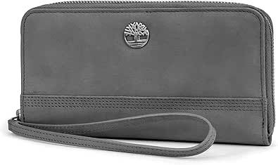 Timberland Women's Leather RFID Zip Around Wallet Clutch with Wristlet Strap