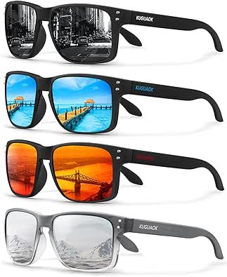 KUGUAOK Polarized Square Sunglasses For Men and Women Matte Finish Sun Glasses UV Protection Glasses