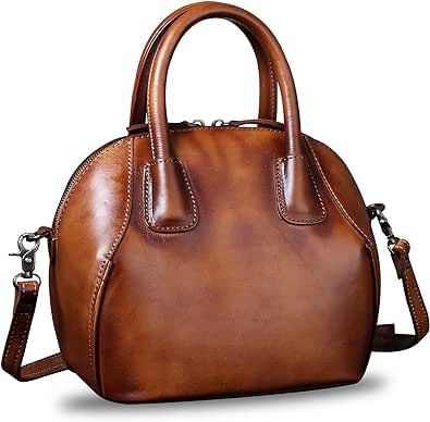 Genuine Leather Handbags for Women Top Handle Satchel Purses Ladies Shoulder Bag Handmade Vintage Crossbody Bag