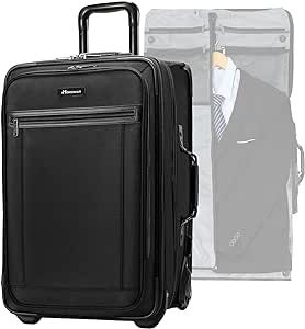 Modoker Rolling Garment Bag with Wheels Away Luggage for Suits with Wheels Wheeled Garment Bag for Travel 2 in 1 Rolling Duffel Bag, Black