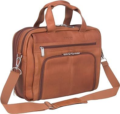 Kenneth Cole REACTION Out Of The Bag Manhattan Colombian Leather RFID 15.6" Laptop Briefcase