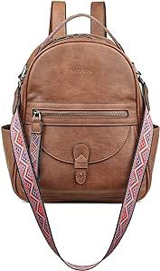 FADEON Mini Backpack Purse for Women, Designer Leather Cute Roomly Small Backpacks, Ladies Shoulder Backpack Fashion Handbag