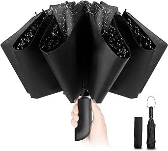 Chakipee Travel Umbrella Compact Windproof- Portable Umbrellas for Rain and Sun - Men and Women