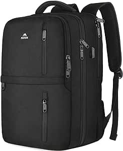 MATEIN Carry on Backpack, 40L Flight Approved Large Travel Laptop Backpack with USB Charge Port, 17 Inch Water Resistant Luggage Computer Daypack College Overnight Weekender Bag for Men & Women, Black