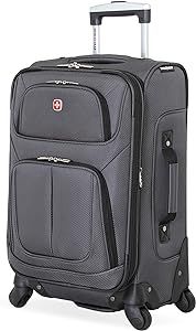 SwissGear Sion Softside Expandable Roller Luggage, Dark Grey, Carry-On 21-Inch