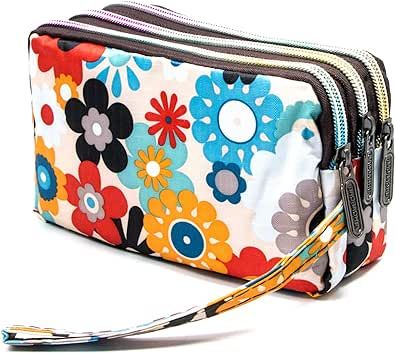 BIAOTIE Large Capacity Wristlet Wallet - Women Printed Nylon Waterproof Handbag Clutch Purse