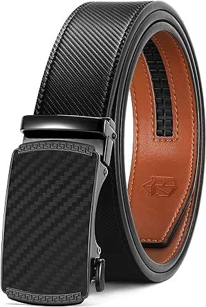 Zitahli Men's Belt,Ratchet Belt Dress with Premium Leather,Slide Belt with Easier Adjustable Automatic Buckle