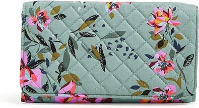Vera Bradley Women's Cotton Trifold Clutch Wallet with RFID Protection