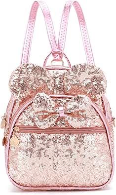 KL928 Girls Bowknot Polka Dot Cute Mini Backpack Small Daypacks Convertible Shoulder Bag Purse for Women