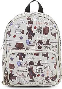 HARRY POTTER Wizarding World Magic Mini Purse Backpack with Hogwarts Allover Icon Print, 10.5 Inches, Adjustable Straps, Faux Leather