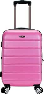 Rockland Melbourne Lightweight Expandable Hardside Spinner Wheel Luggage in Pink