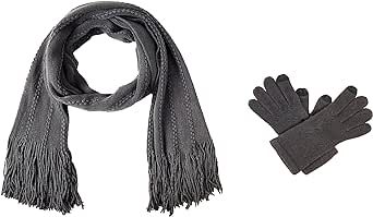 BRUCERIVER Women's Ultra Soft Knit Scarf & Glove Set Touchscreen Function Cashmere Feel