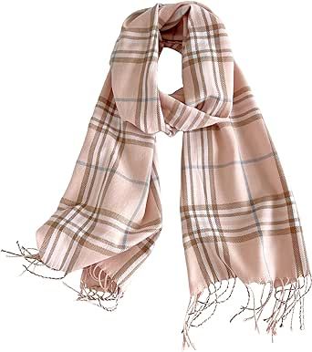 Women's Scarf Classic Tassel Plaid Super Soft Classic Cashmere Feel Fall Winter Scarves Tartan Warm Chunky Wrap Shawl