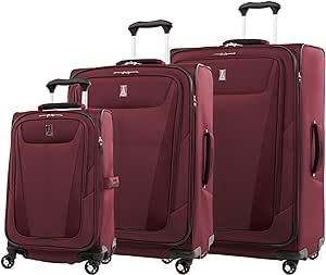 Travelpro Maxlite 5 Softside Expandable Luggage with 4 Spinner Wheels, Lightweight Suitcase, Men and Women, Burgundy, 3-Piece Set (21/25/29)