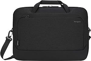 Targus Cypress Briefcase with EcoSmart for Business Traveler and School with 2-Compartments, Padded Shoulder Strap, Protective Slipcase Sleeve fits 15.6-Inch Laptop, Black (TBT926GL)