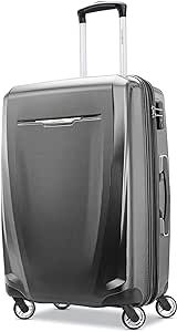 Samsonite Winfield 3 DLX Hardside Expandable Luggage with Spinners, Checked-Medium 25-Inch, Graphite Grey